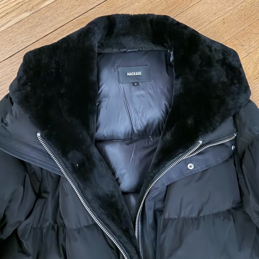 Mackage Black Reynold with Plush Fur Trim